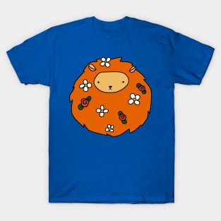 Flowery Lion Face T-Shirt